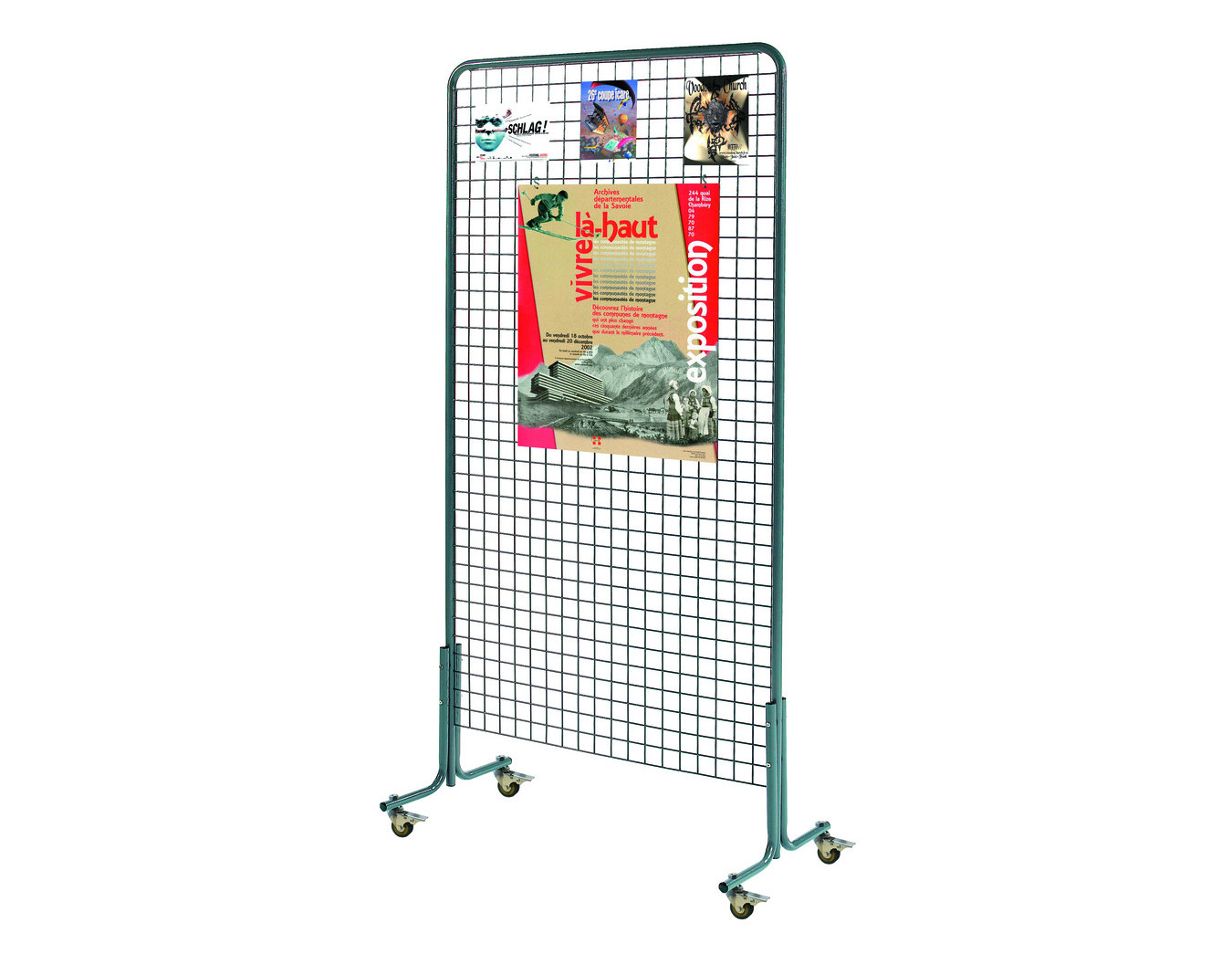Kit roulettes pour grille d'exposition