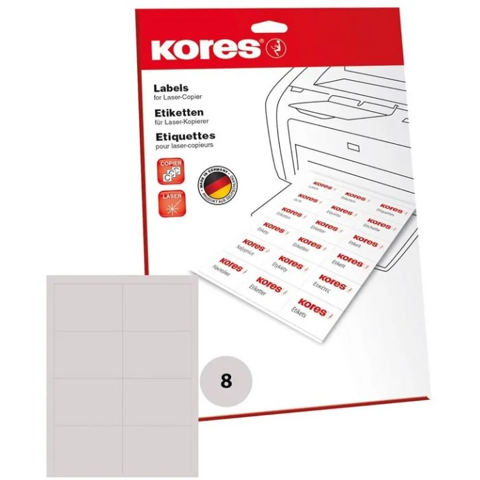 Étiquettes adhésives à imprimer - 105 x 74 mm - Blanc KORES Lot de 200