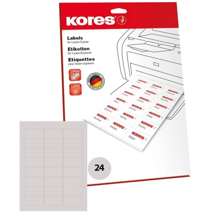 Étiquettes adhésives imprimable 63,5 x 33,9 mm - Blanc KORES Lot de 600