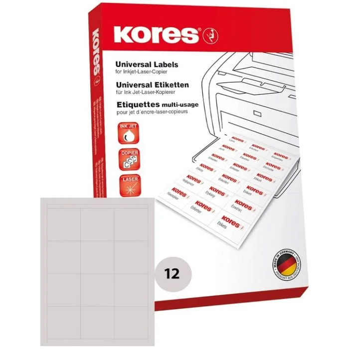 Étiquettes adhésives blanches - 70 x 70 mm KORES L7070 Lot de 1200
