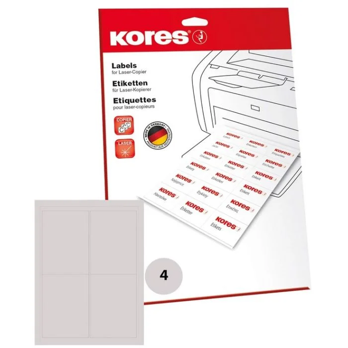 Étiquettes adhésives blanches - 99,1 x 139 mm KORES L99139 Lot de 400
