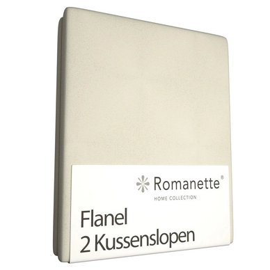 Taies d'Oreiller Romanette Ivoire (Flanelle) (set de 2)