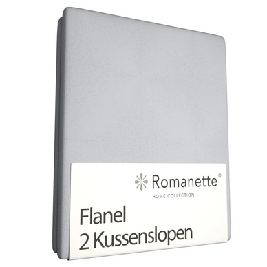 Taies d'Oreiller Romanette Gris Clair (Flanelle) (set de 2)