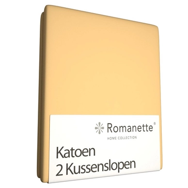 Taies d'Oreiller Romanette Jaune (Coton) (Set de 2)