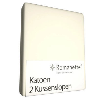 Taies d'Oreiller Romanette Ivoire (Coton) (Set de 2)