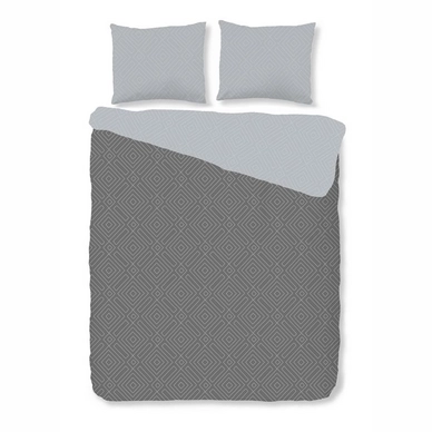 Parure de Lit Satin D'or Kwadrant Gris Satin