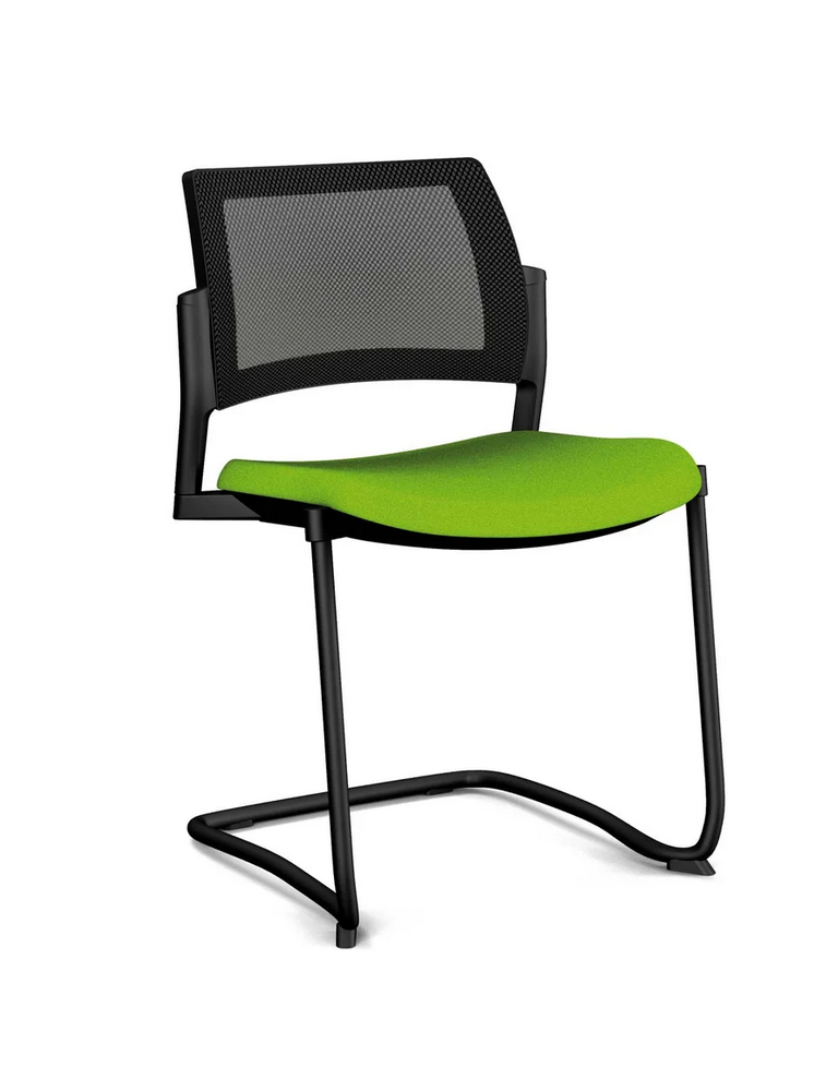 KYOS R | Chaise luge, assise tapissée dos bas résille | SOKOA