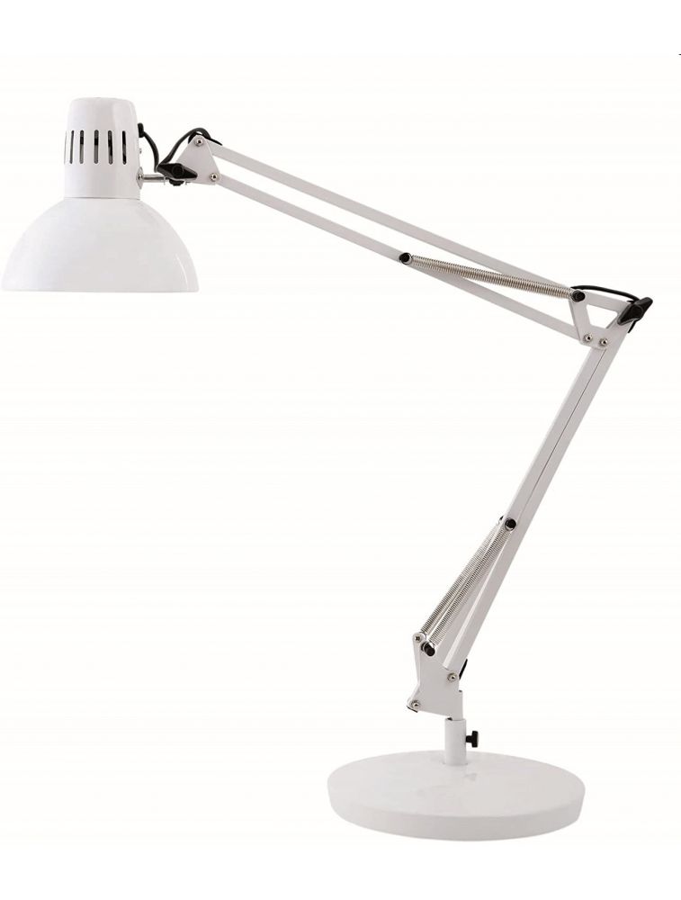 Lampe Fluorescente "ARCHI",Lampe de Bureau , coloris chromé, blanc et noir