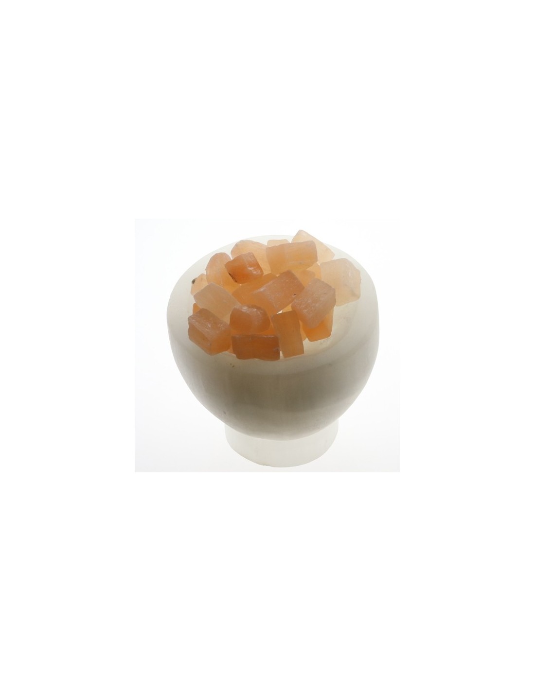 Lampe minérale en sélénite "bol" - Purifie l'air et apaise l'esprit