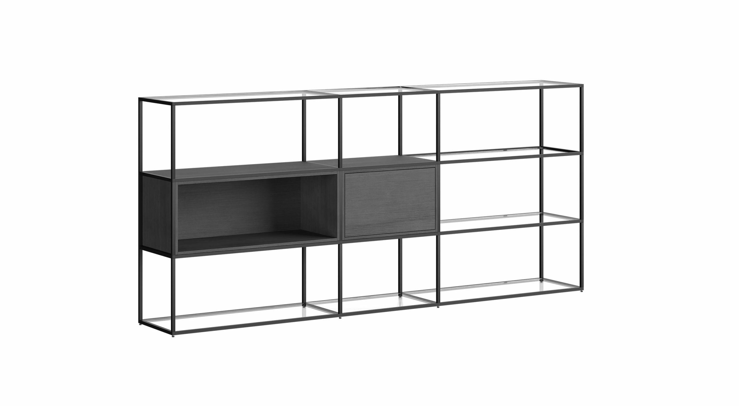 LIUM MIX-3x3-P Étagère salon | 232x105x36 cm (LxHxP)