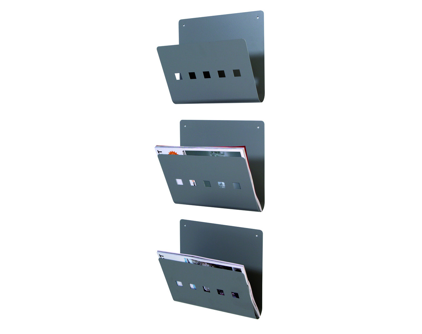 Lot de 3 porte-revues Métalo