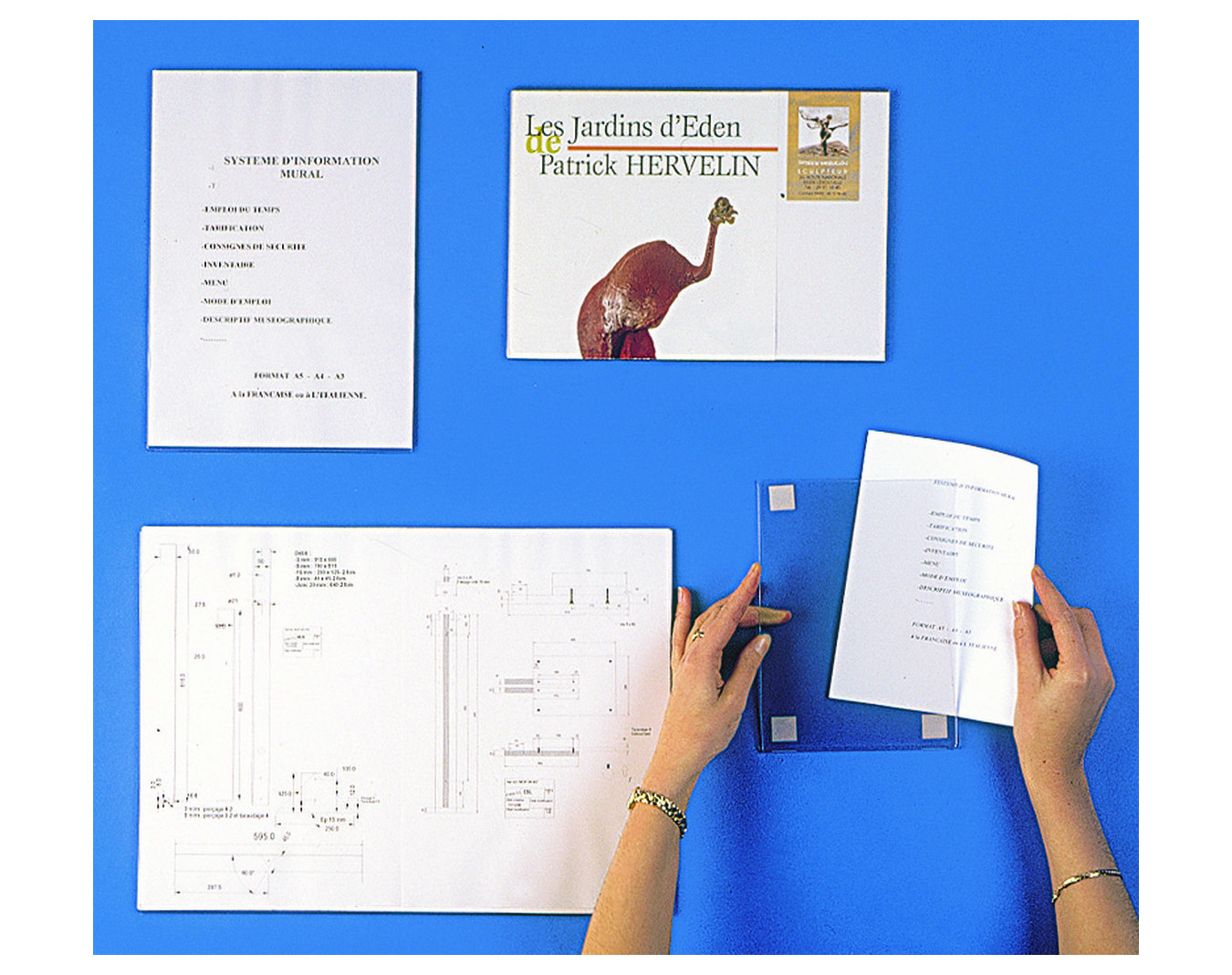 Lot de porte-affiches PVC rigide