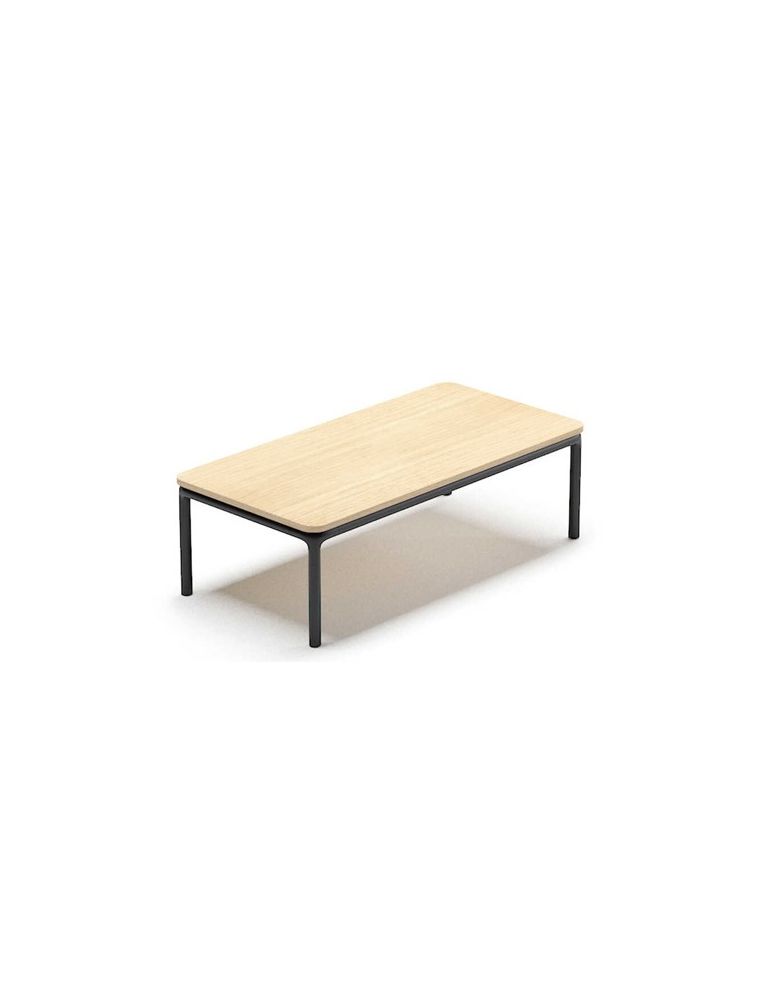 LOTUA | Table basse rectangulaire avec plateau chêne blanchi fixé| Sokoa