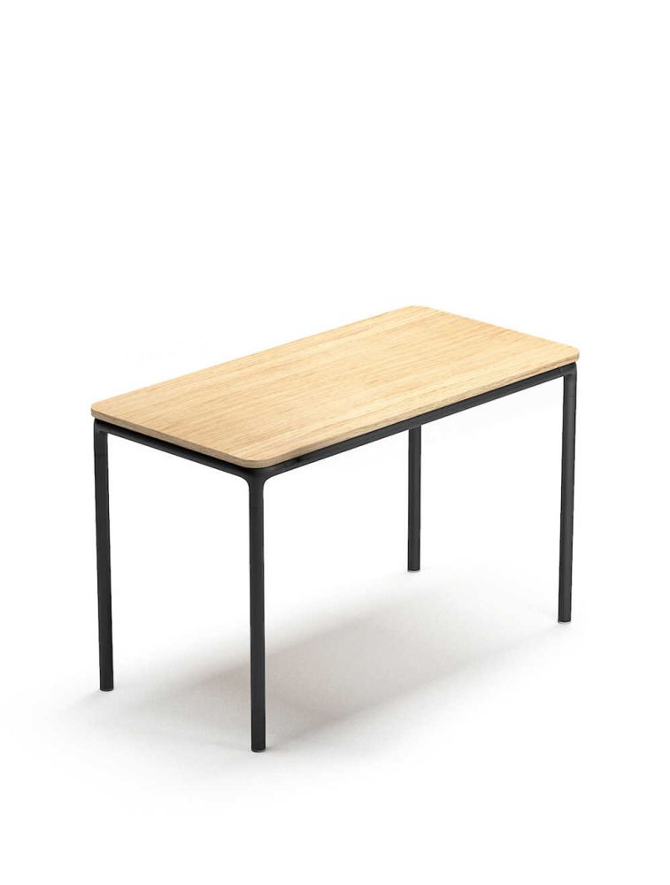 LOTUA | Table - bureau 120 x 60 cm, 4 pieds, plateau finition blanchi | Sokoa