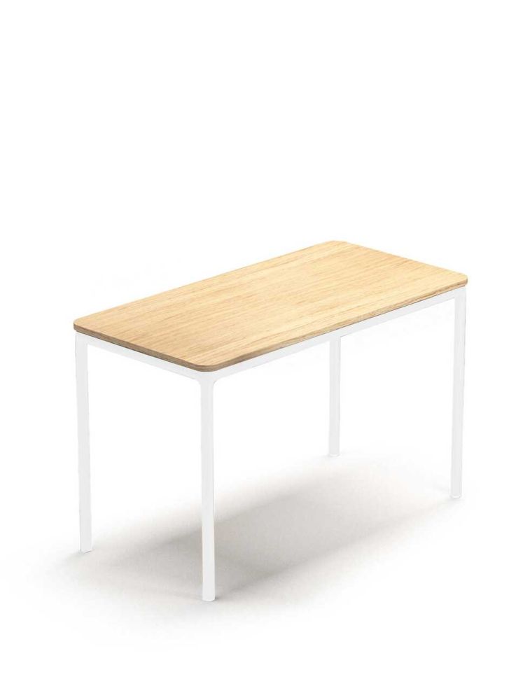 LOTUA | Table - bureau 120 x 60 cm, 4 pieds, plateau finition chêne blanchi | Sokoa