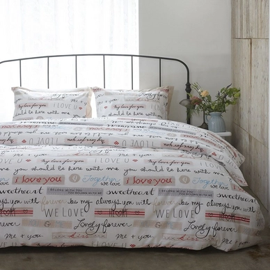 Parure de Lit Ariadne at Home Love Message Blanc Coton