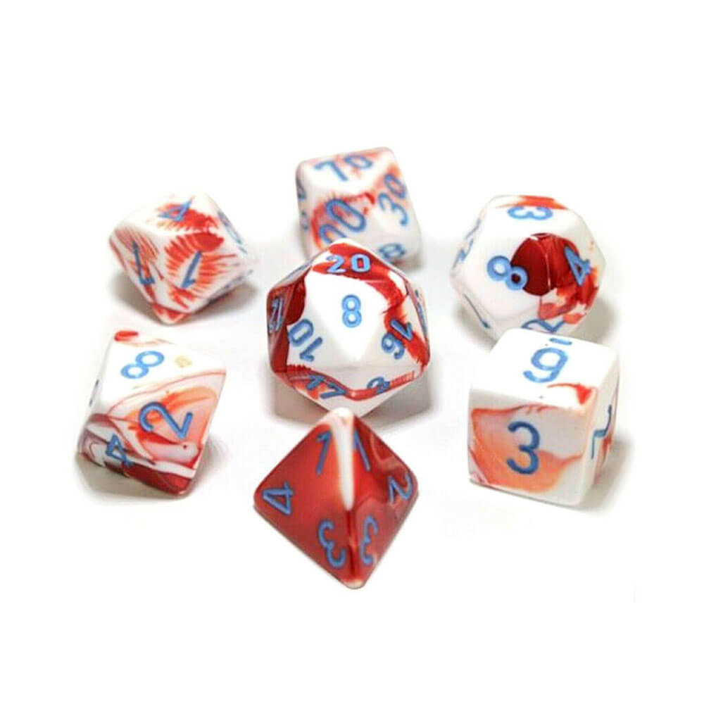 Chx 30022 Gemini Red-White / Blue 7-DIE SET