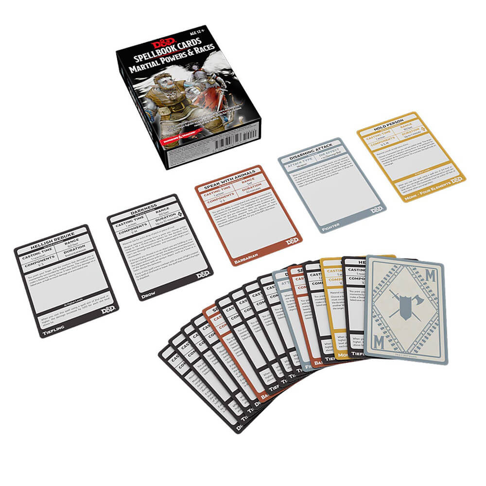 D&D Spellbook Cards Martial Powers & Races Deck (61 cartes)