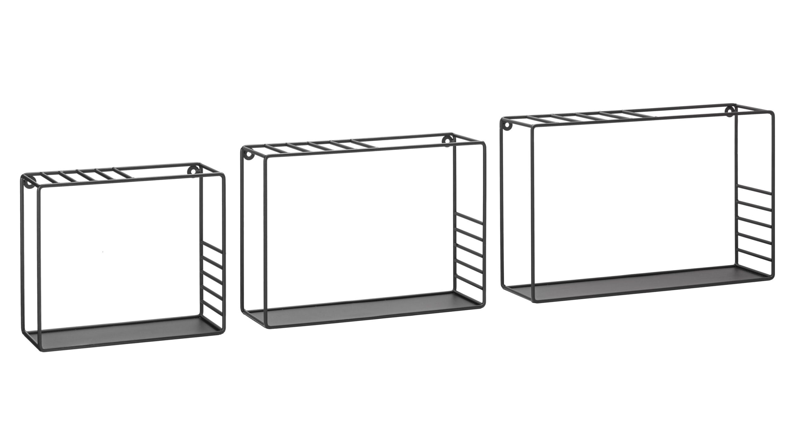 LYNN Étagère murale cube - 3 pcs | 42x10x26 cm | noir