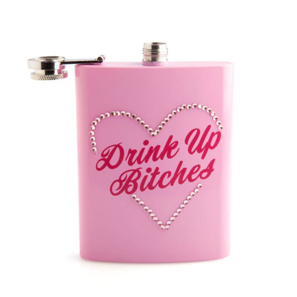 Buvez B * tches Metal Flask