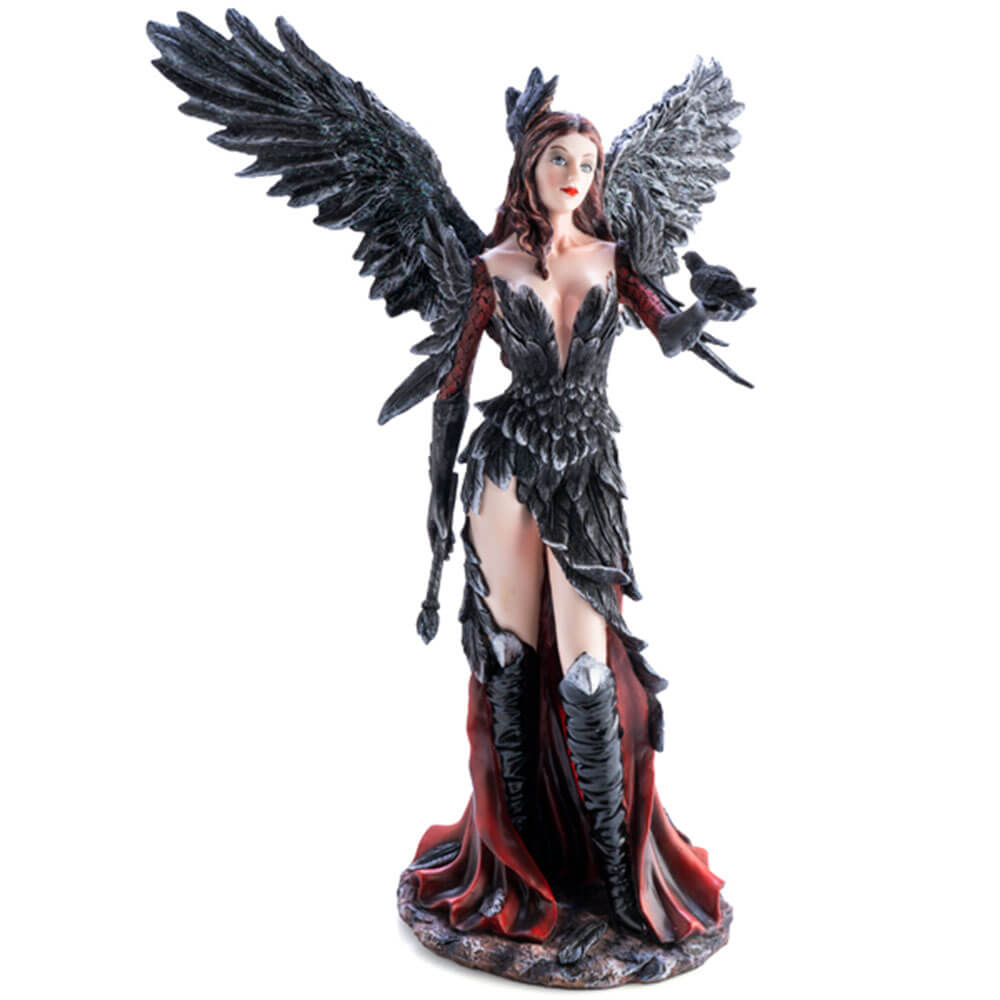 Ange noir avec la figurine corbeau