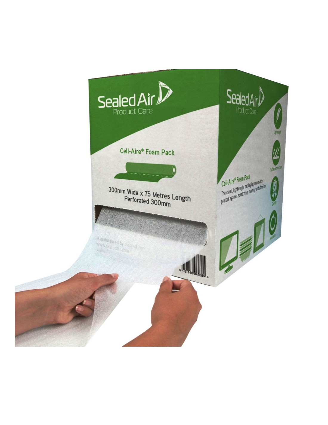 Mousse de protection en boîte distributrice