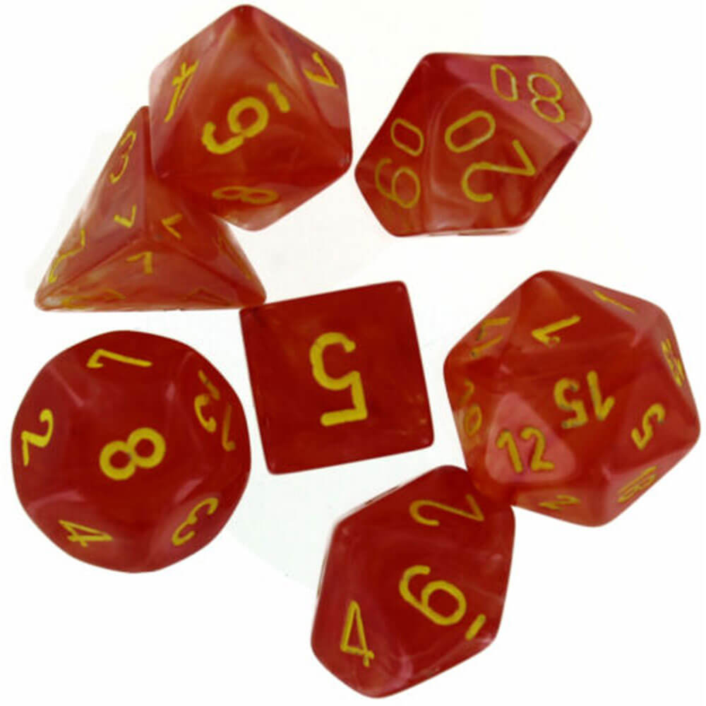 Chessex Polyédral 7-DIE Set Ghostly Glow Orange