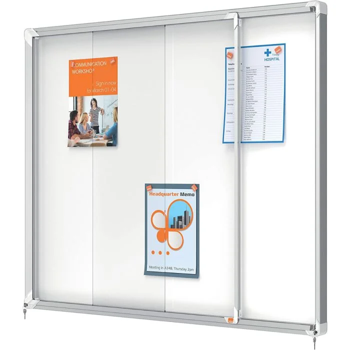 Vitrine - Porte coulissante - 15 feuilles A4 NOBO