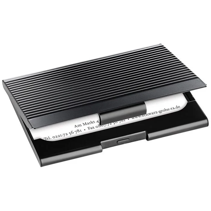 Étui pour 20 cartes de Visite - Métal - Noir SIGEL