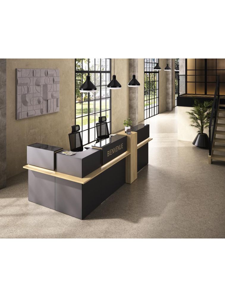 Option Top Verre pour banque d'accueil Zoom L.80 et L.120cm