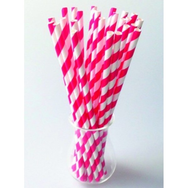 Paille en papier, torsadée rouge Ø 5.5 mm h 200 mm (x 1000)