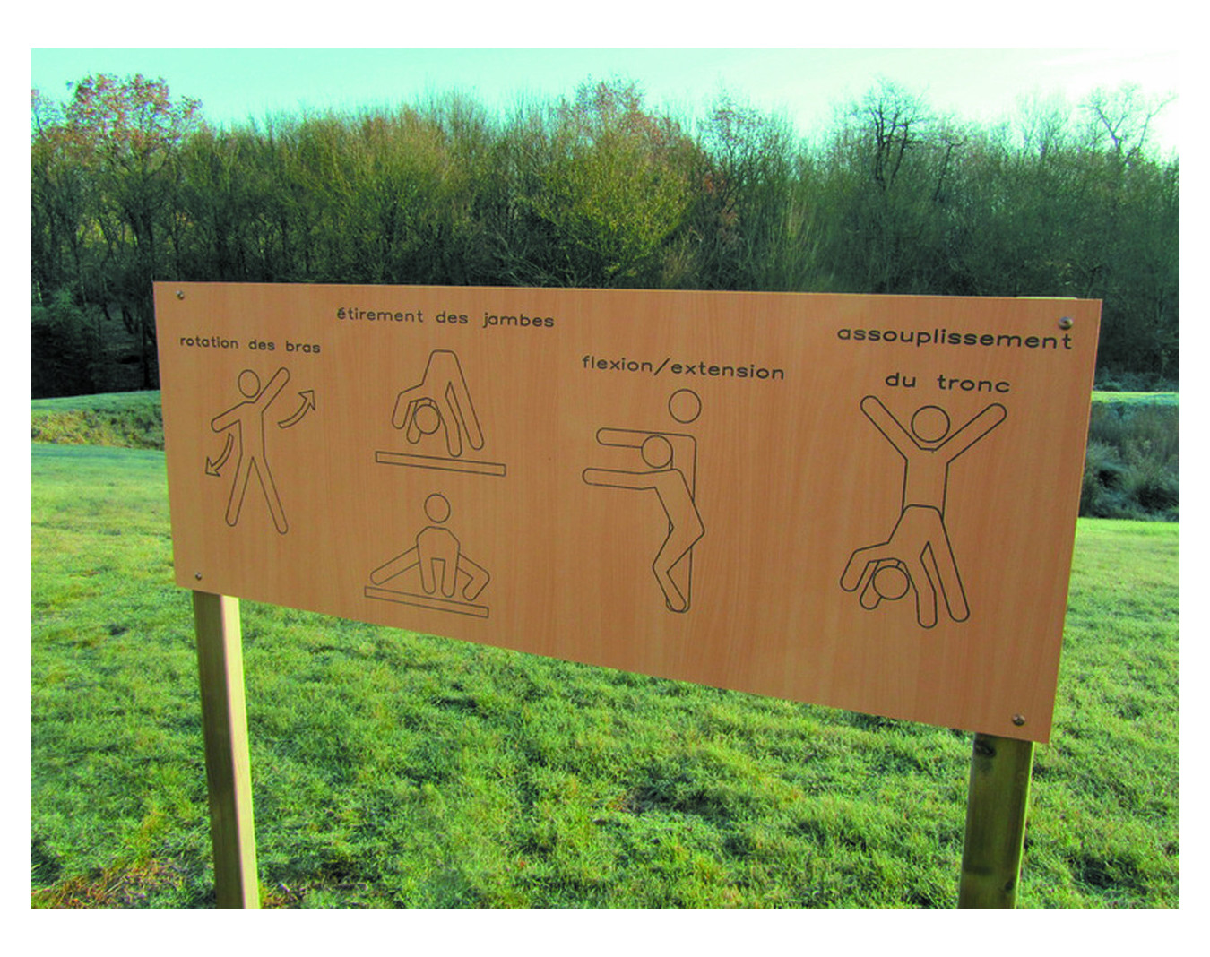 Panneau échauffement - Parcours sportif