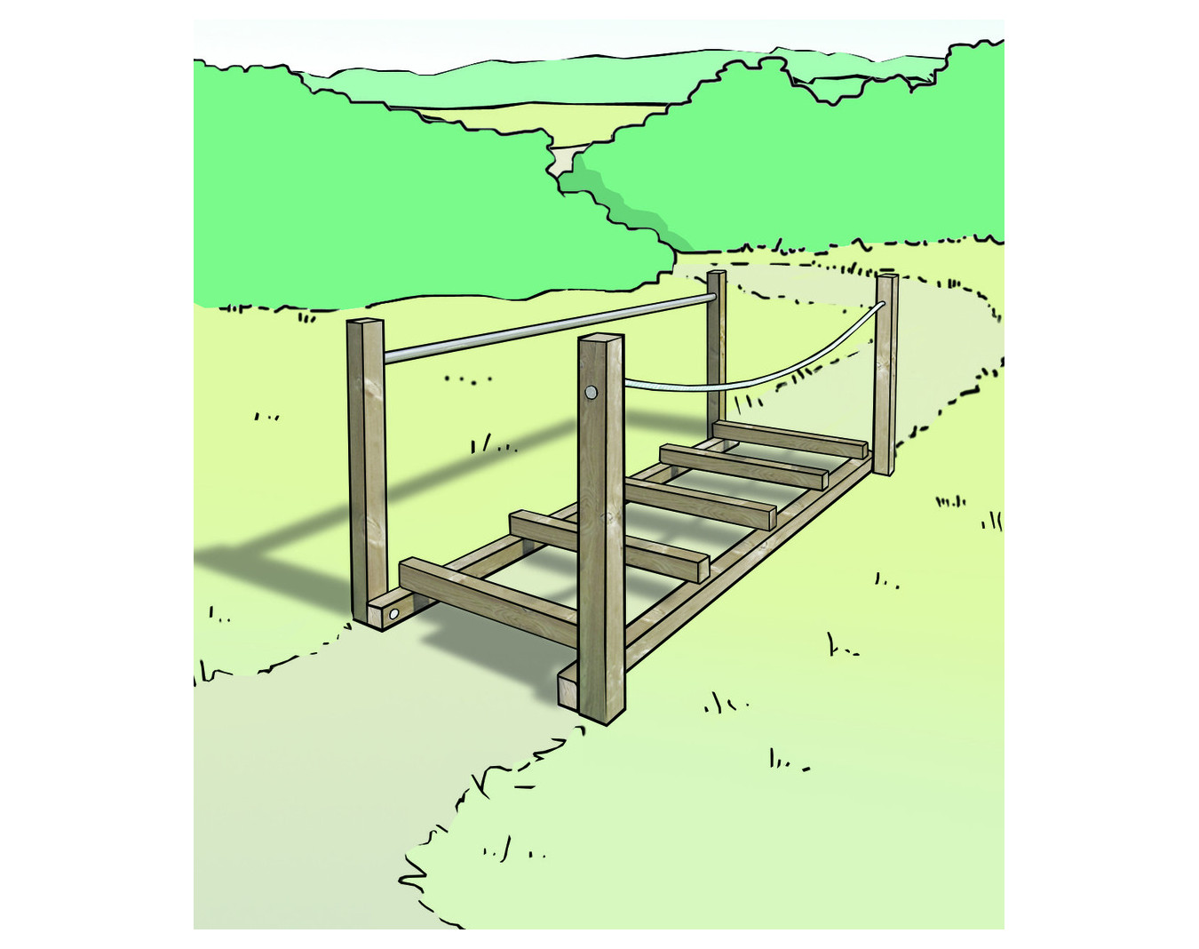 Pas cadencé en couloir - Parcours santé PMR