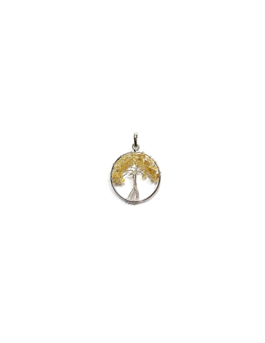 Pendentif Arbre de Vie en Citrine - Énergie positive et prospérité