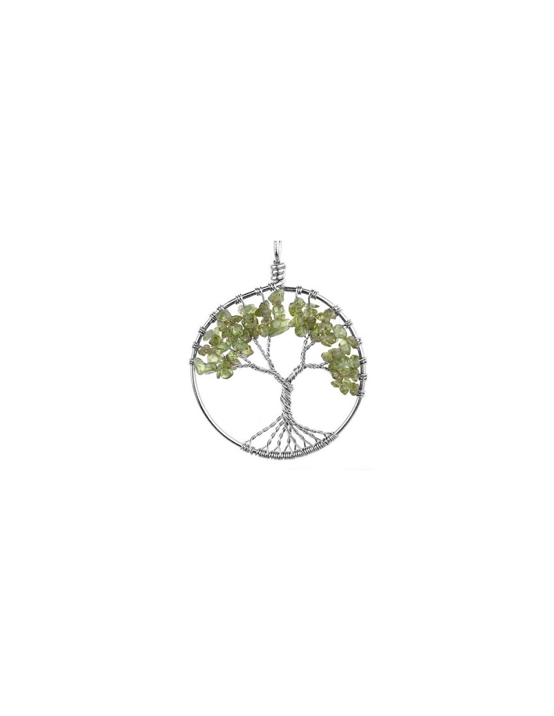 Pendentif Arbre de Vie en Péridot - Énergie et Harmonie Naturelle