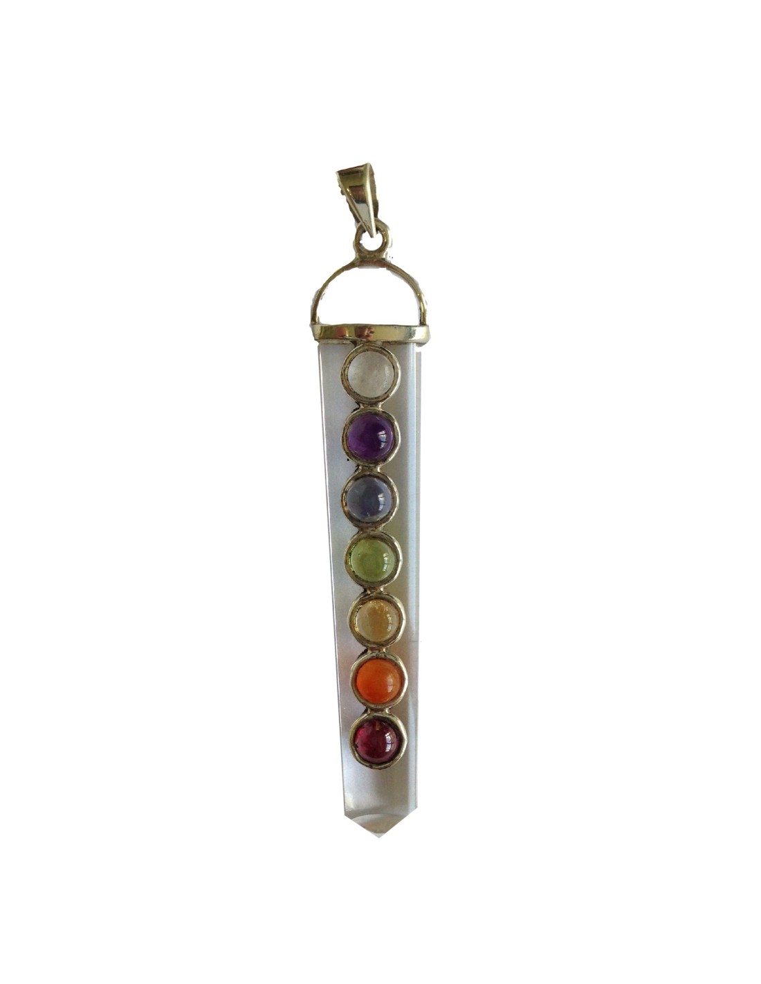 Pendentif barrette cristal des chakras - Équilibre et harmonie énergétique