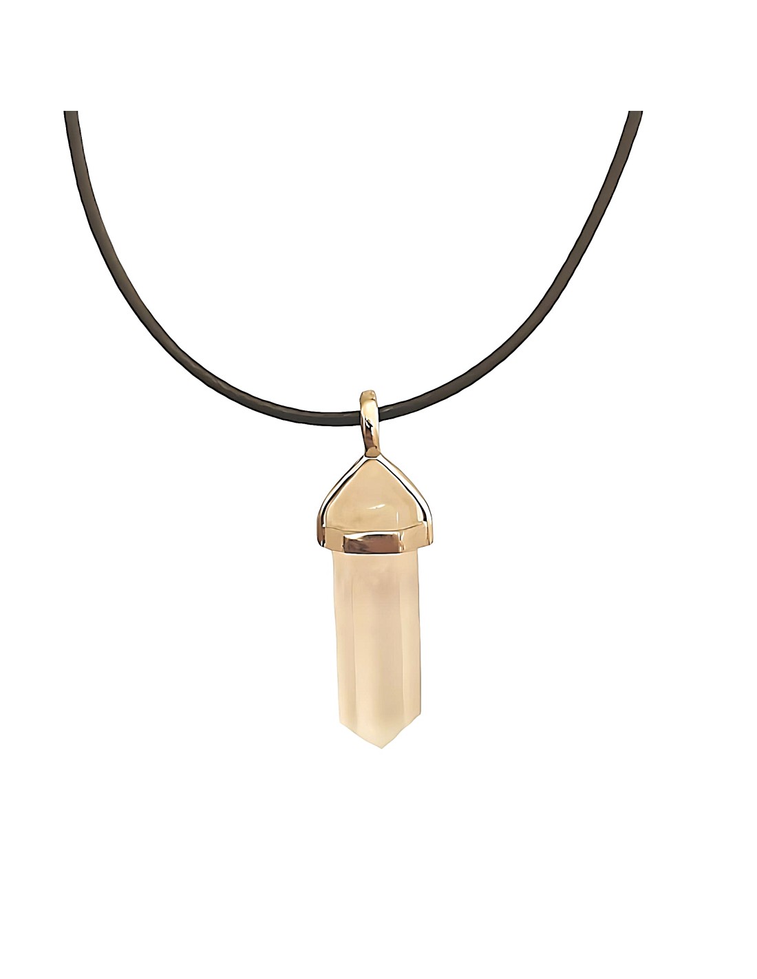 Pendentif pointe biterminée en Cristal de Roche