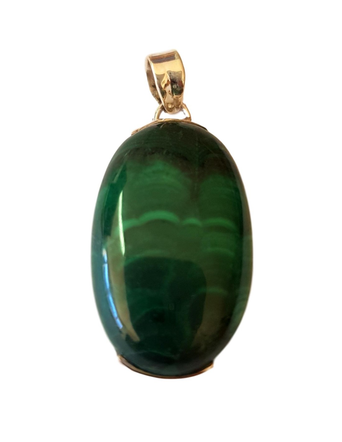 Pendentif cabochon en malachite - Élégance naturelle et énergie apaisante