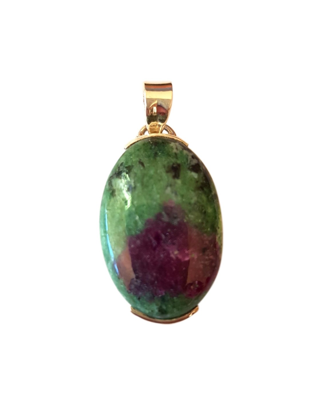 Pendentif cabochon en rubis zoisite - Élégance et énergie vibrante pour sublimer votre style
