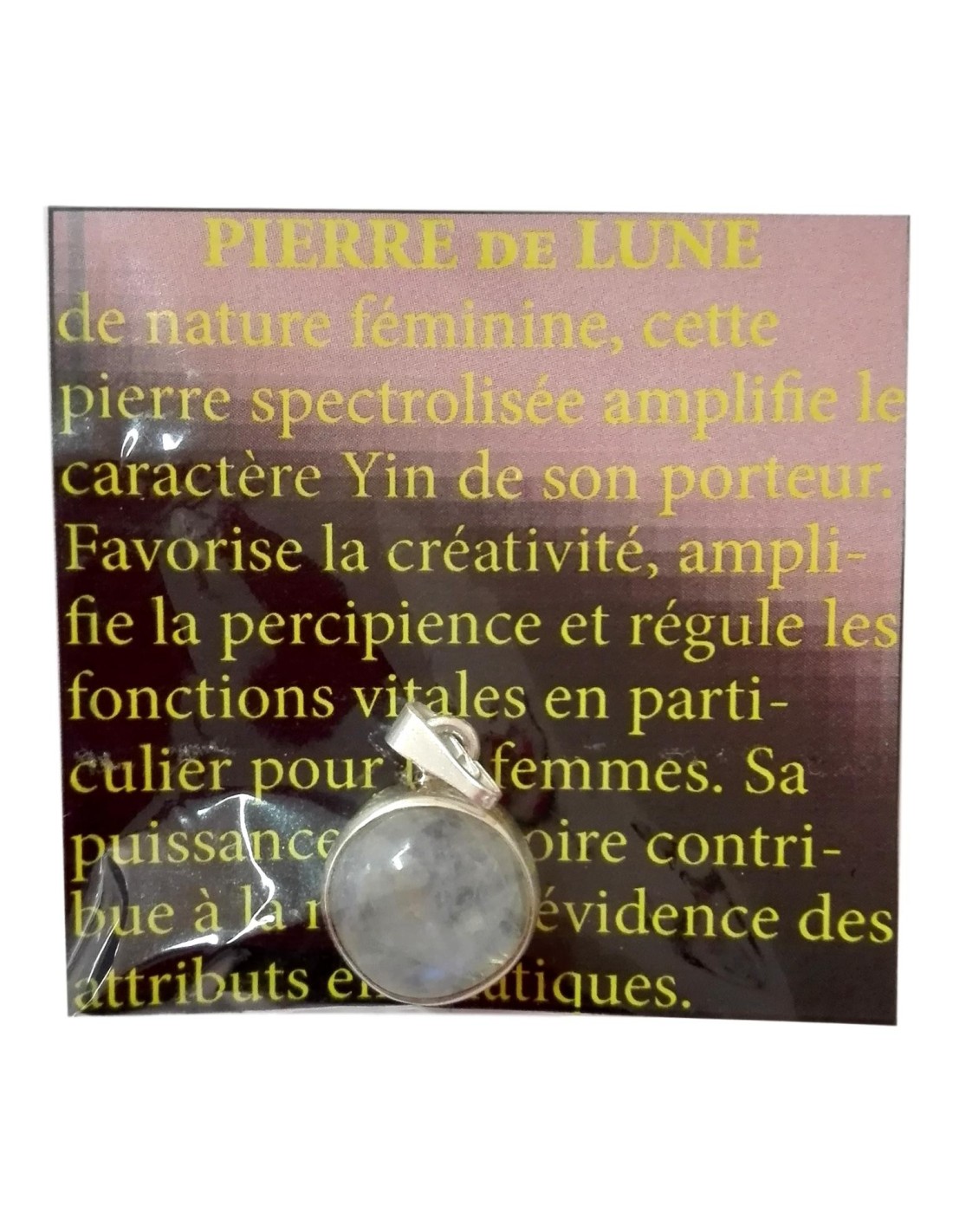 Pendentif cerclé argent en Pierre de lune - Élégance et sérénité en un bijou
