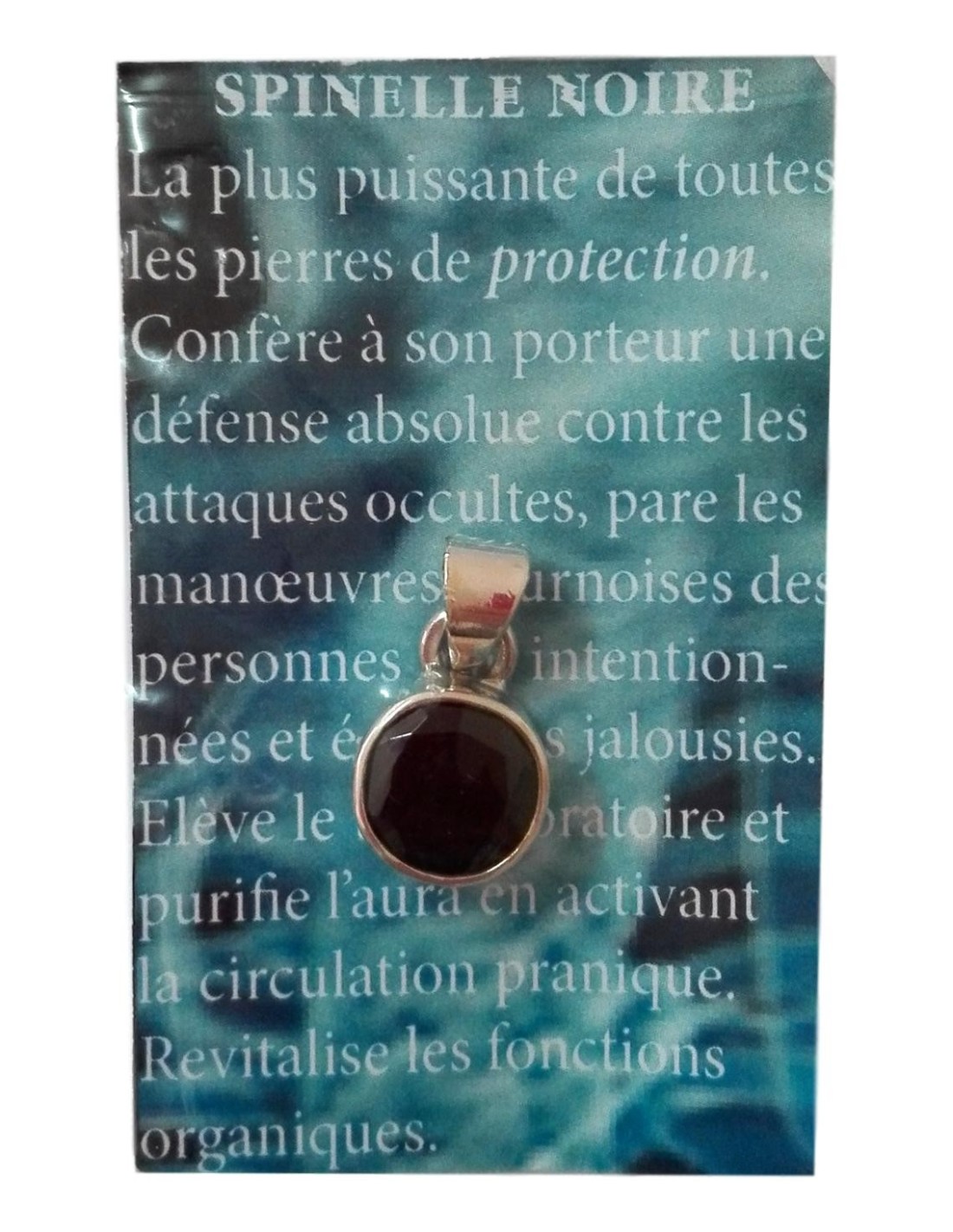 Pendentif cerclé argent en Spinelle noire faceté - Élégance et raffinement pour sublimer votre tenue