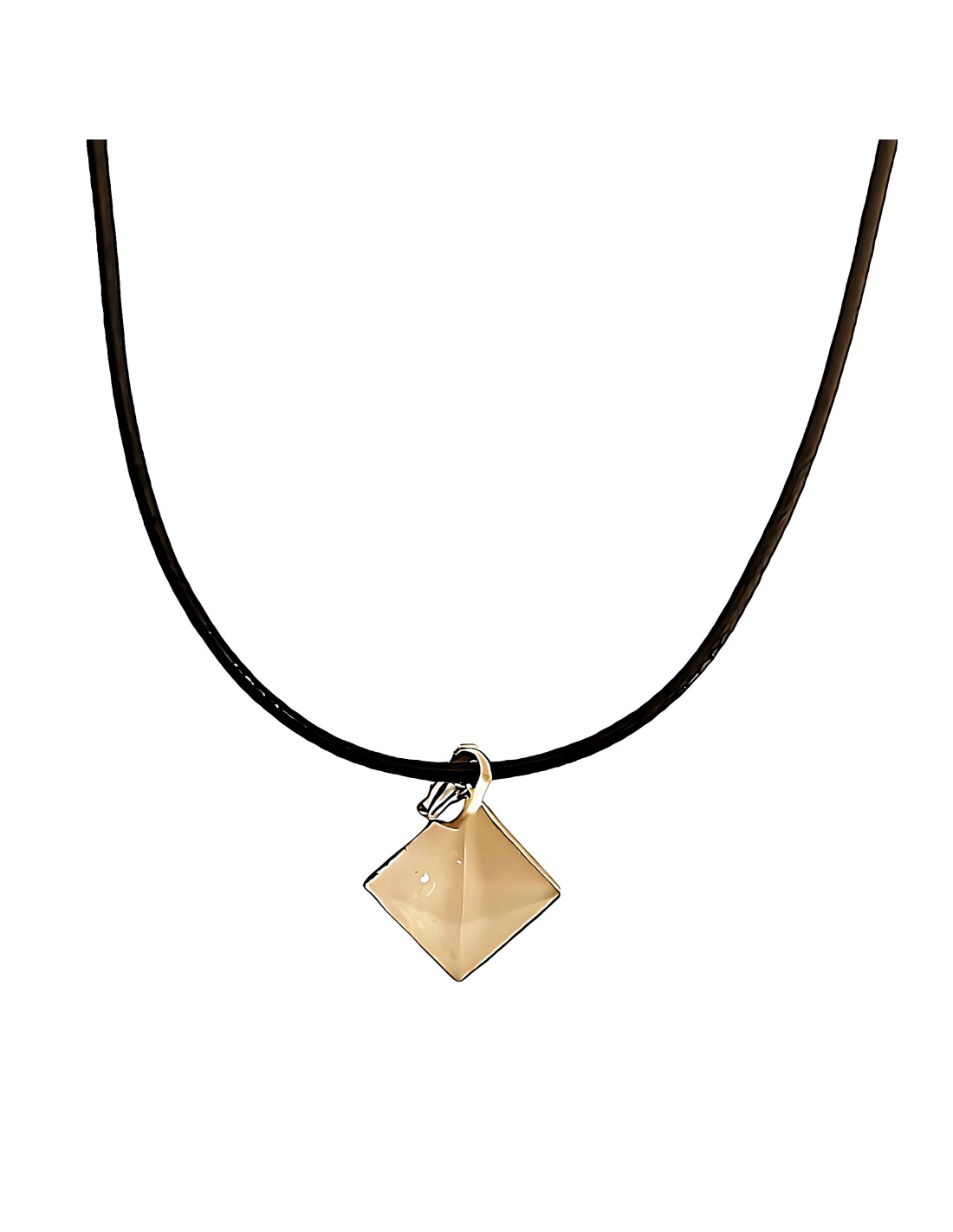 Pendentif cerclé Pyramide en Cristal