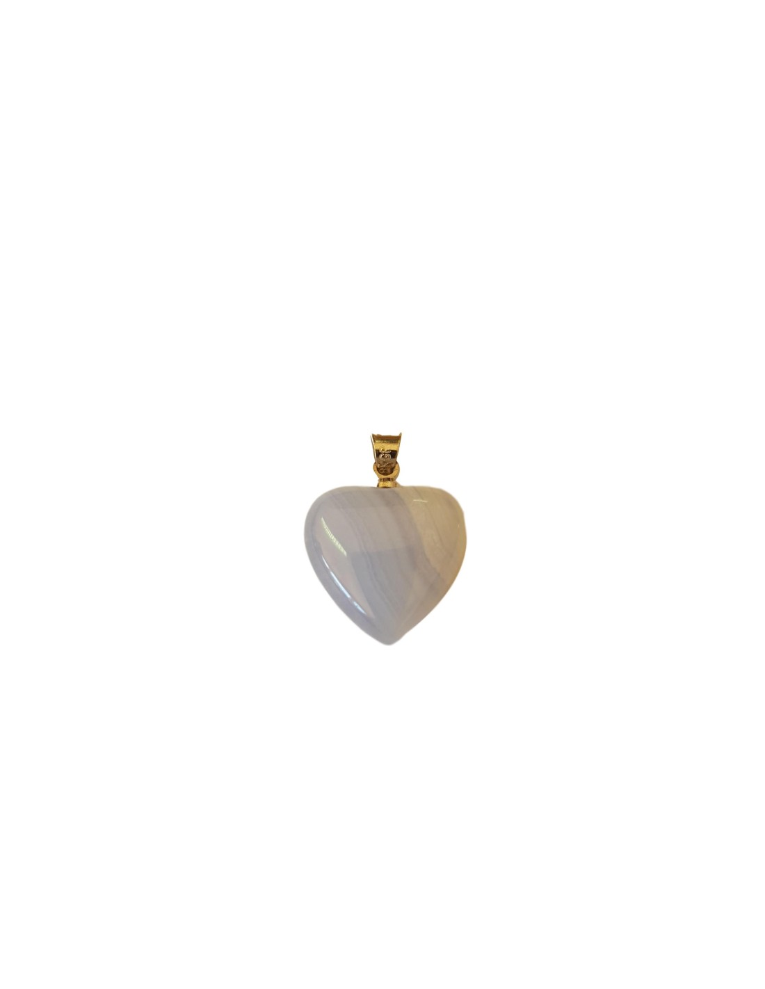 Pendentif Coeur en Calcédoine Bleue - Élégance et Sérénité pour Sublimer votre Look