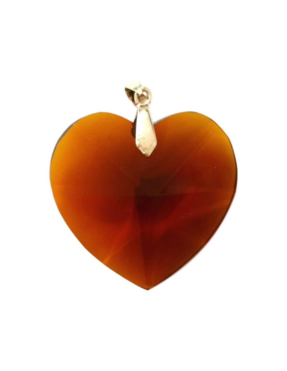 Pendentif Coeur en cristal marron type Swarovski - Élégance et raffinement pour sublimer votre tenue