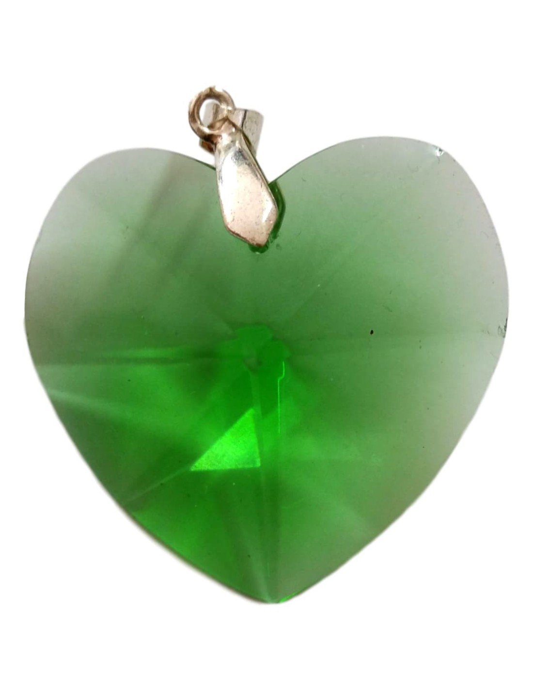Pendentif Coeur en cristal vert type Swarovski - Élégance et énergie positive