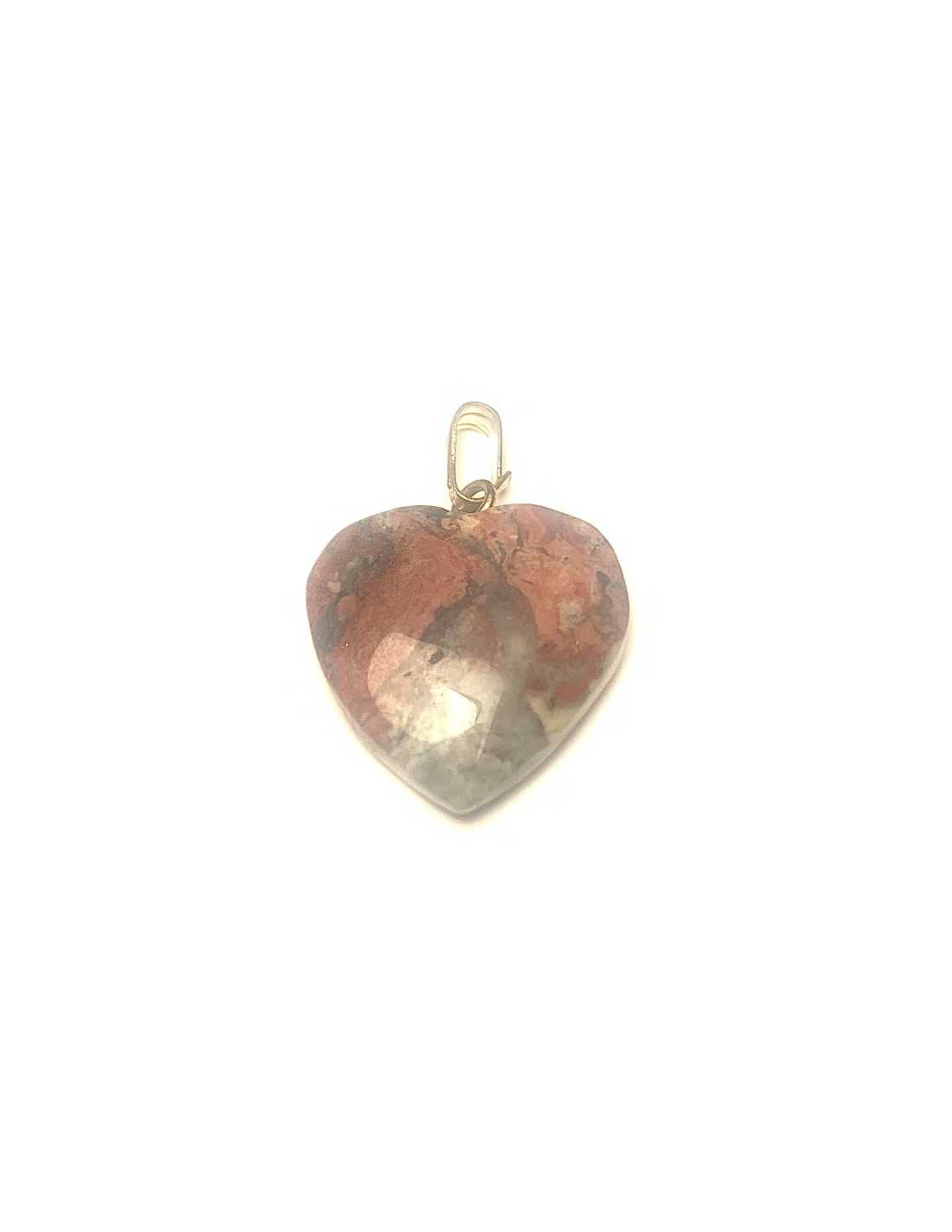 Pendentif coeur en Jaspe léopard