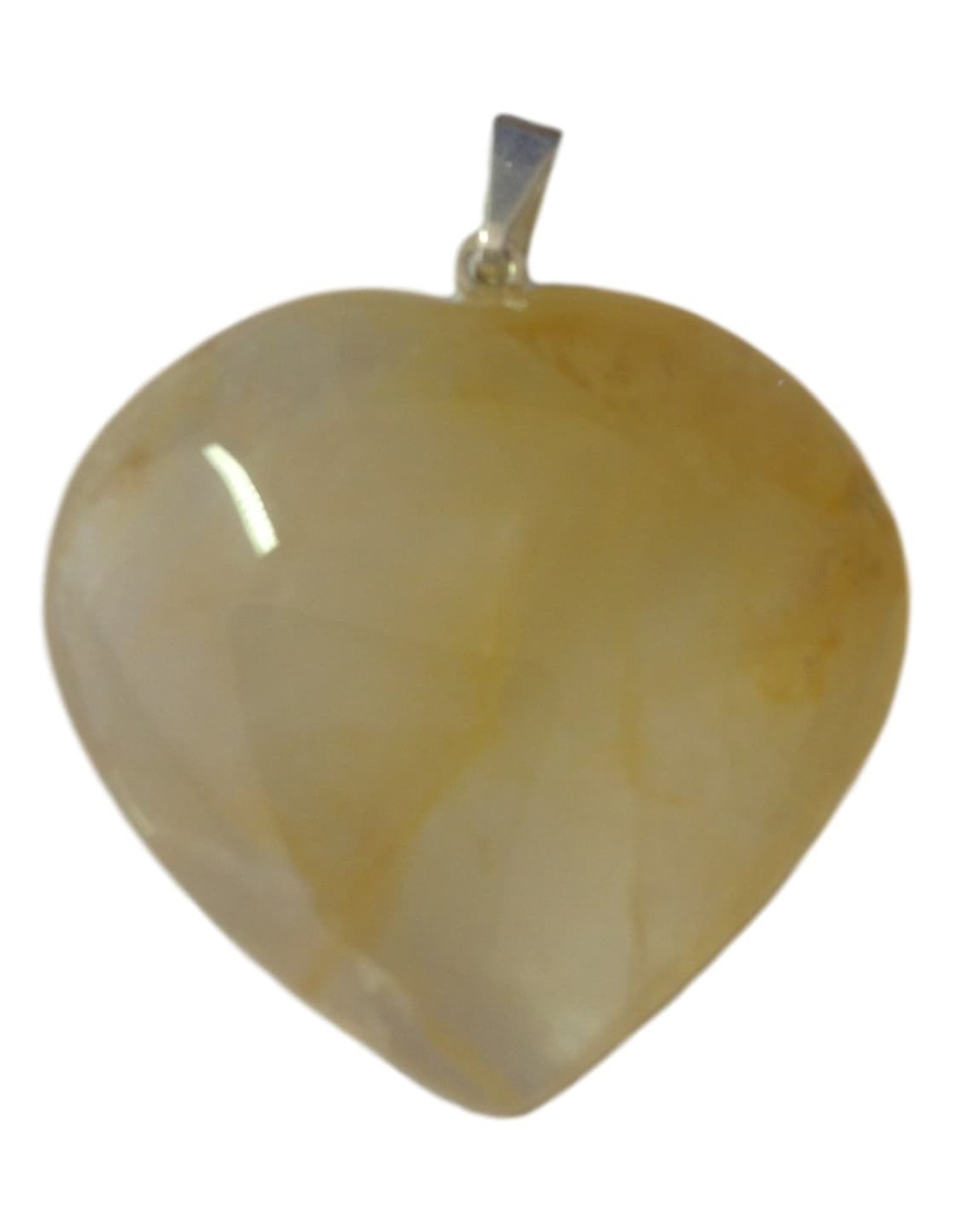 Pendentif Coeur en Quartz Citriné - Élégance et Énergie Positive