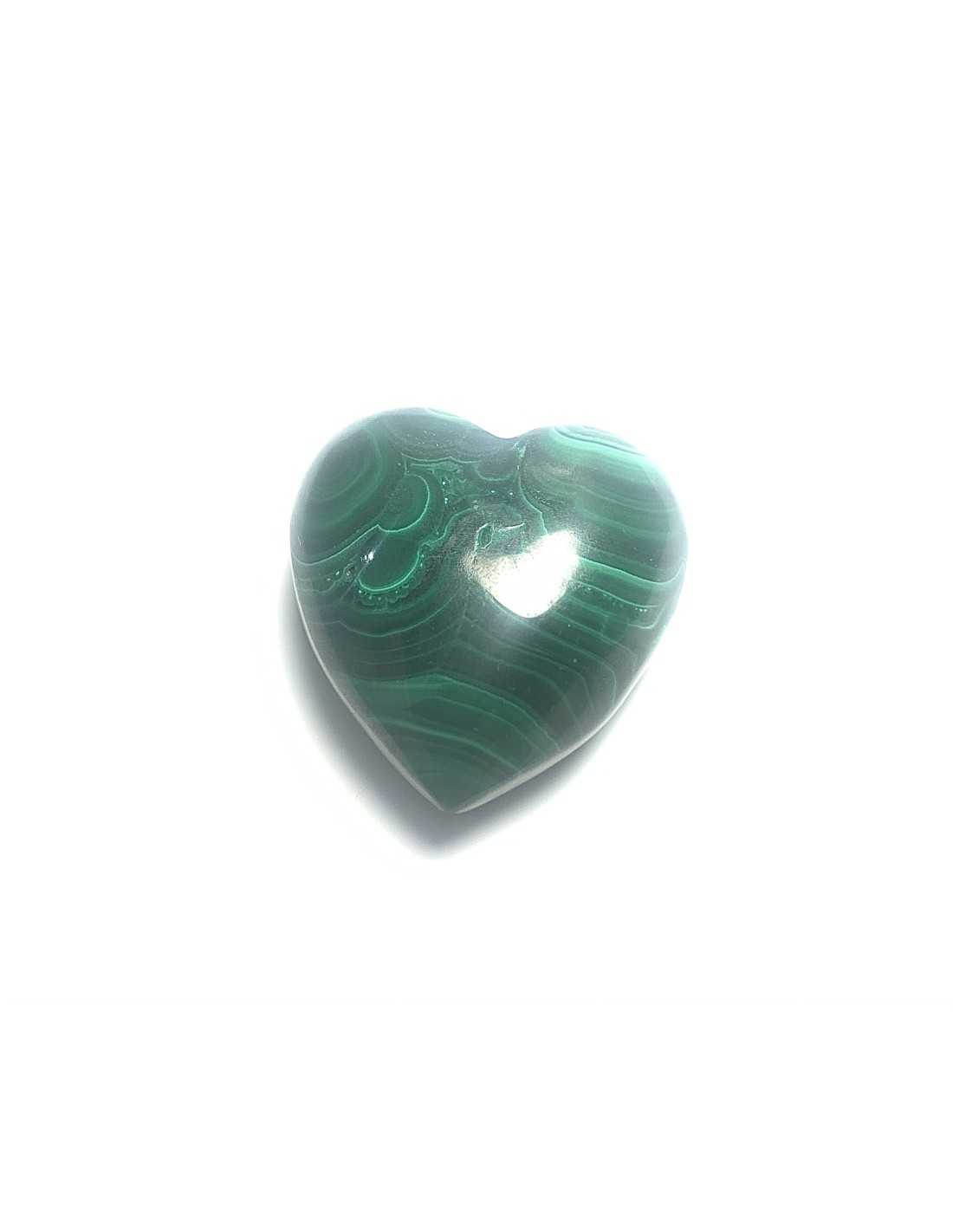 Pendentif coeur percé en Malachite