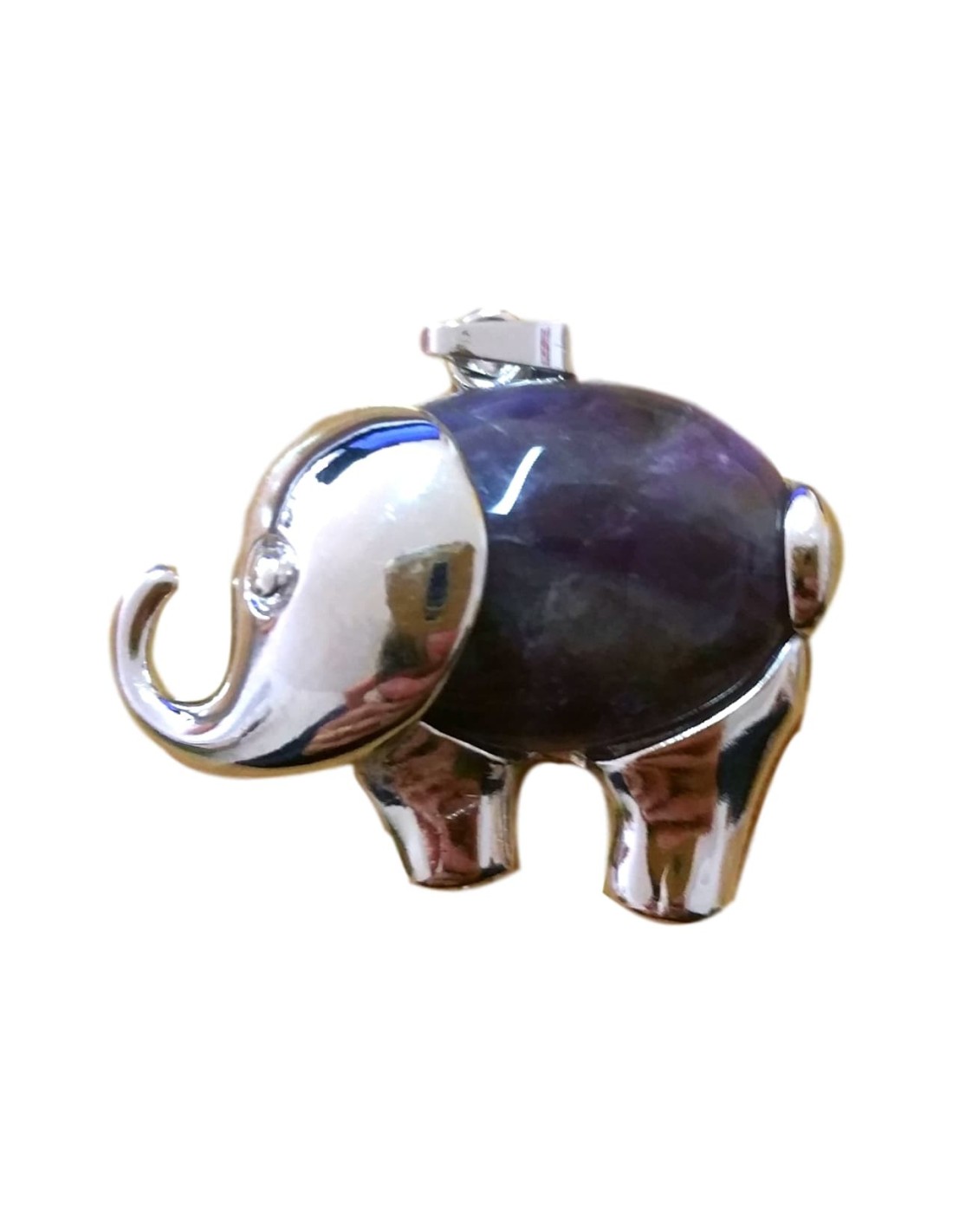 Pendentif éléphant en améthyste - Symbole de sagesse et de protection