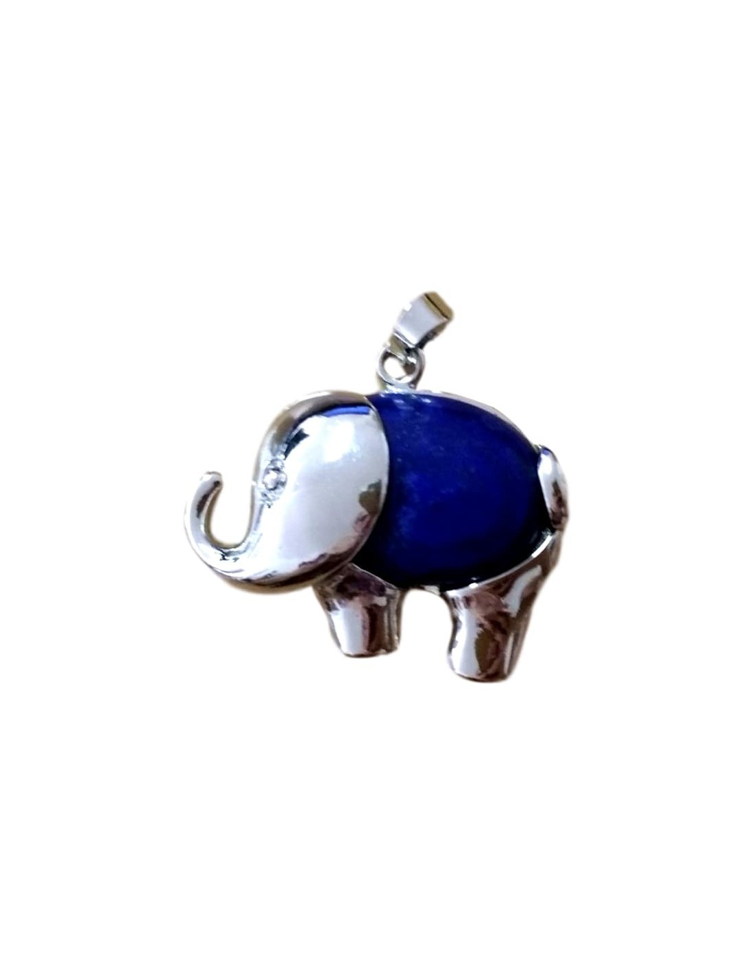 Pendentif éléphant en lapis lazuli - Symbole de sagesse et de protection